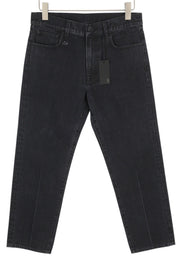 R13 Slim BF Women Jeans 27 Onyx Black Cropped Ankle Zip Fly Dark Denim