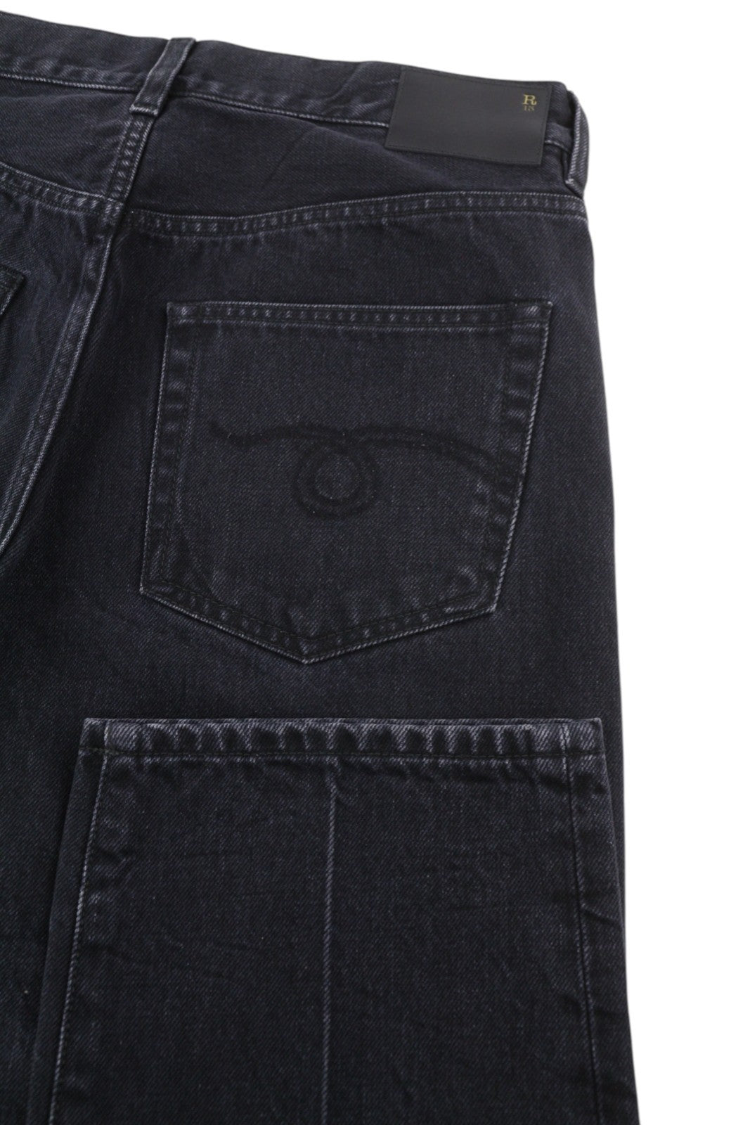 R13 Slim BF Women Jeans 27 Onyx Black Cropped Ankle Zip Fly Dark Denim