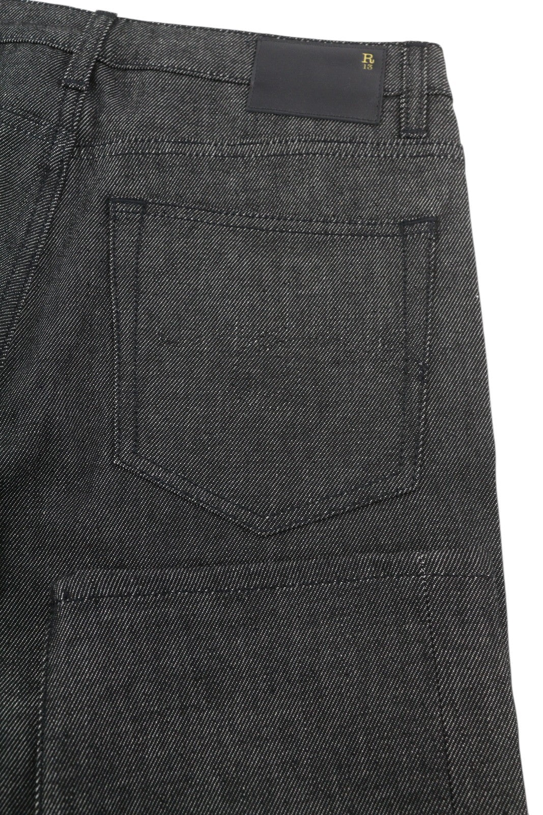 R13 Boy Straight Women Jeans 27 Vintage Grey Dark Denim Zip Fly Casual Pockets