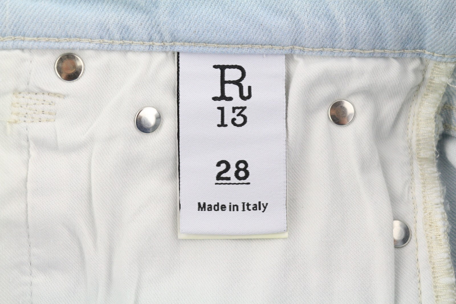 R13 Romeo Women Jeans 28 Faded Blue Stretch Cropped Ankle Zip Fly Denim