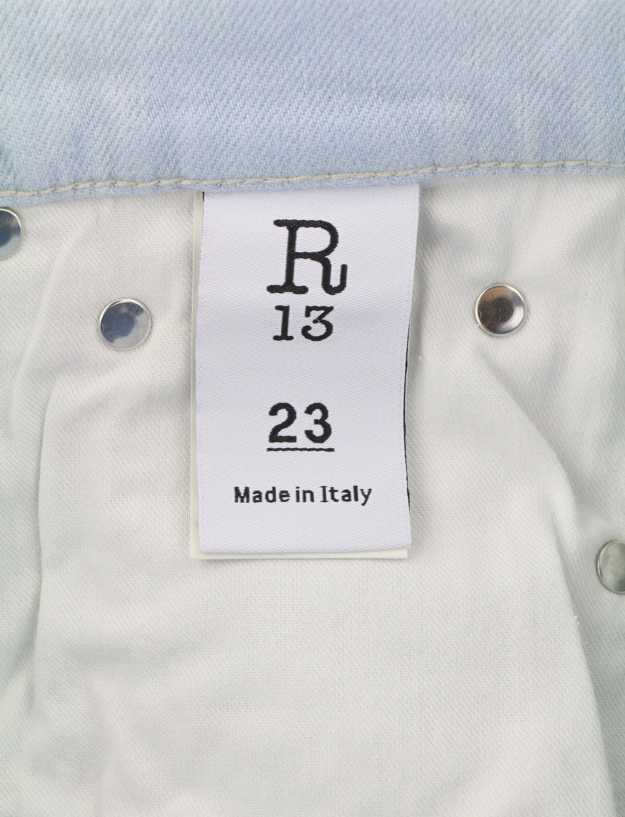 R13 Damon Pleated Women Jeans 23 Faded Blue Stretch Washed Wide Leg RRP595