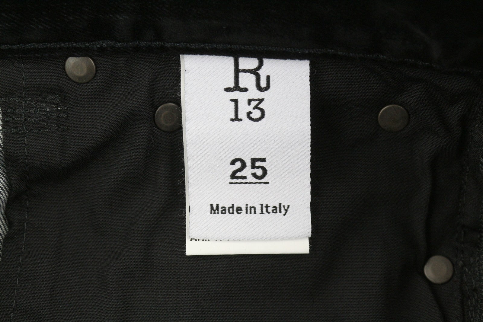 R13 Romeo Women Trousers 25 Flocked Black Velvet Cropped Ankle Straight Zip