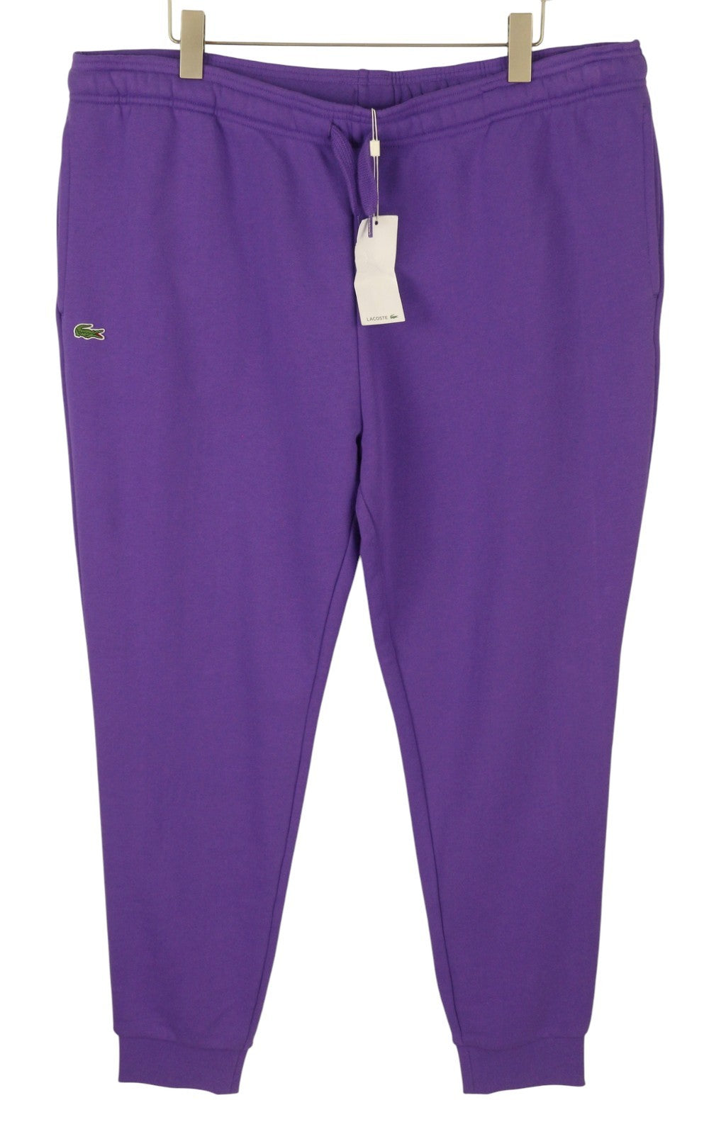 LACOSTE Sport Men Trousers 4XL Purple Tapered Fleece Drawstring Sweatpants