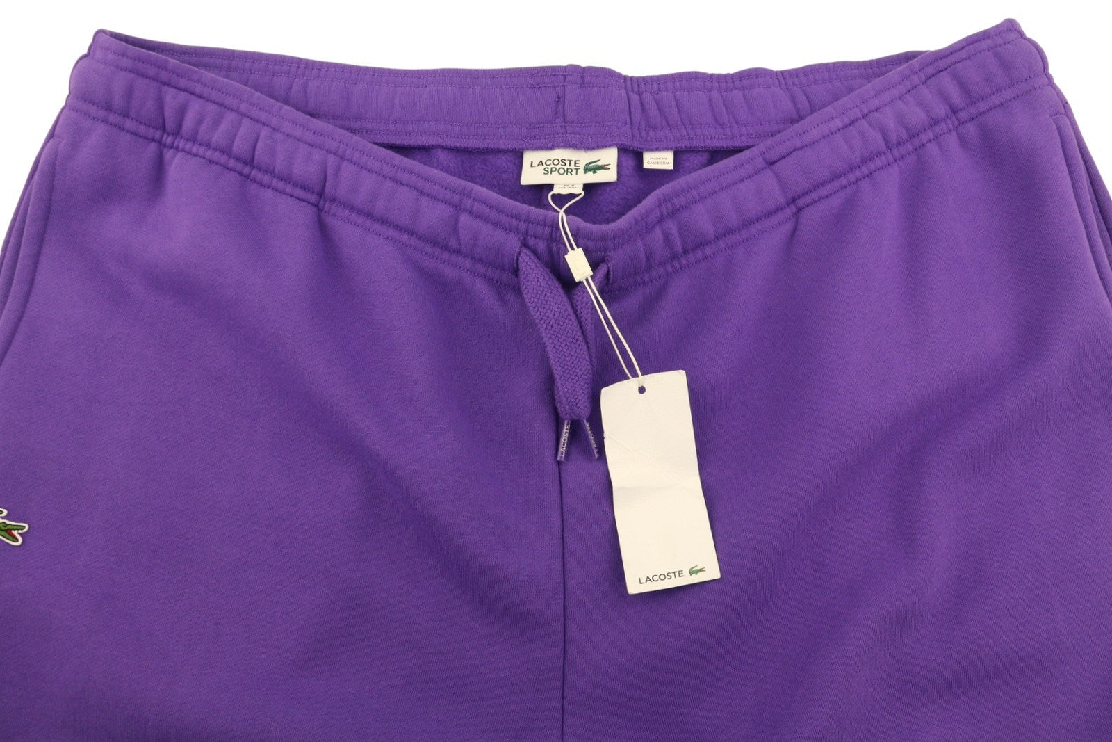 LACOSTE Sport Men Trousers 4XL Purple Tapered Fleece Drawstring Sweatpants