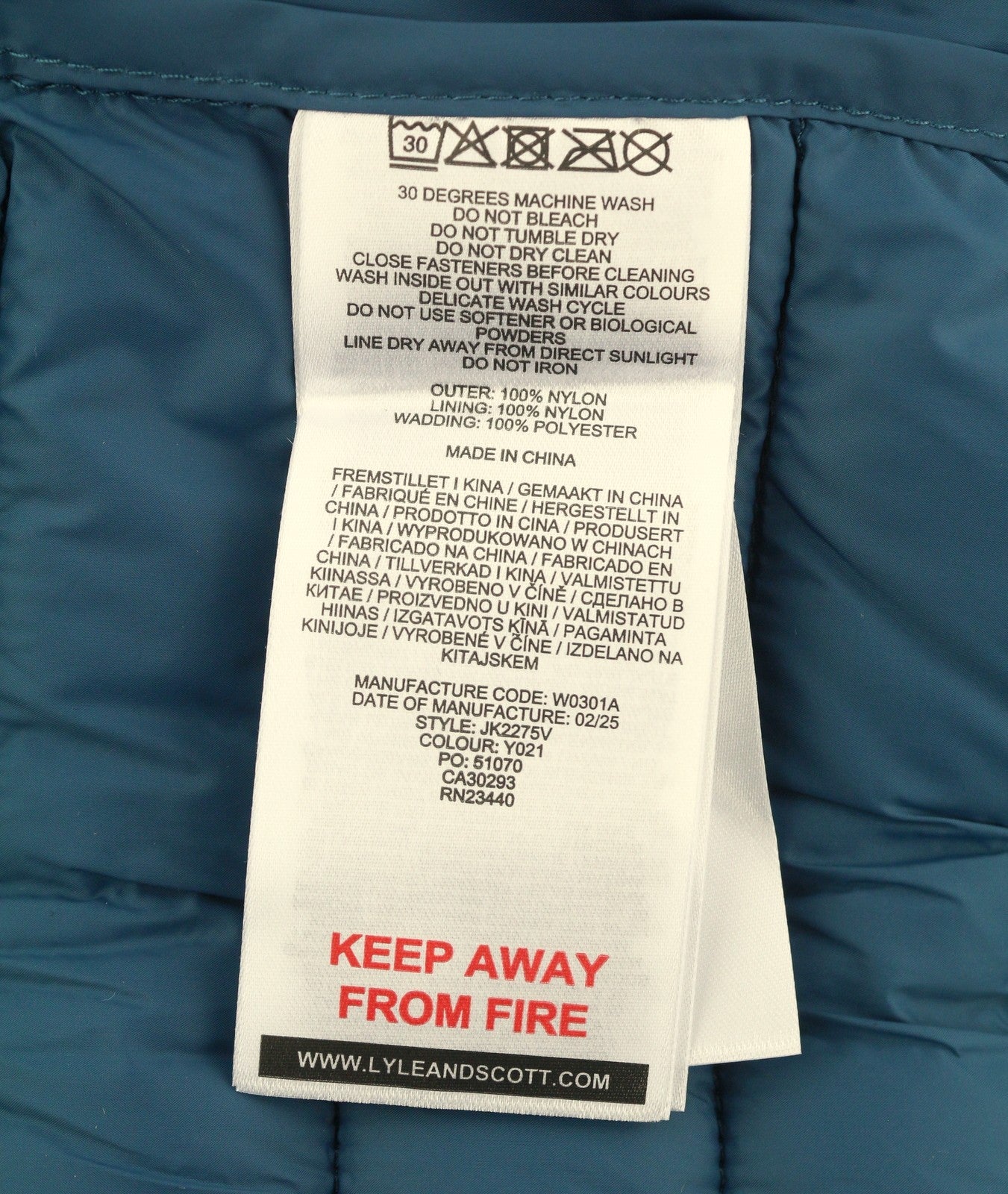 LYLE & SCOTT Men Waistcoat M Blue Quilted Padded High Neck Full Zip Vest