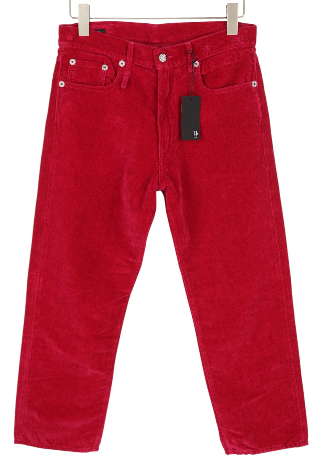 R13 Boyfriend Women Trousers 26 Raspberry Velvet Linen Blend Cropped Ankle Pink