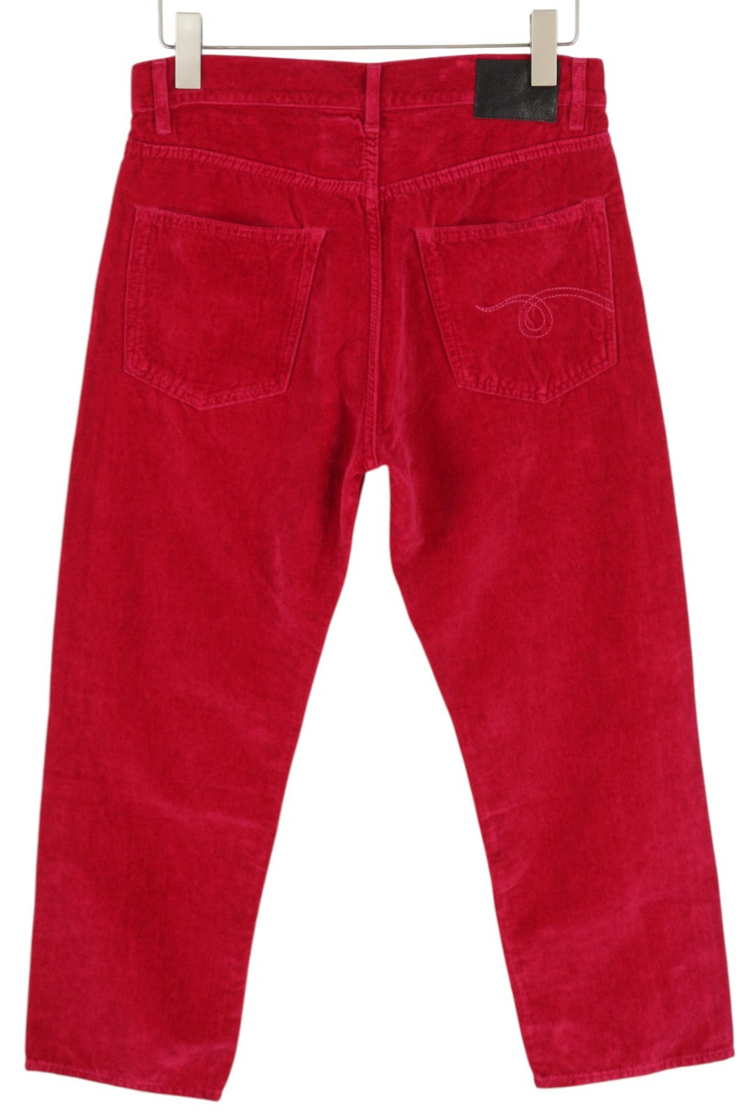 R13 Boyfriend Women Trousers 26 Raspberry Velvet Linen Blend Cropped Ankle Pink