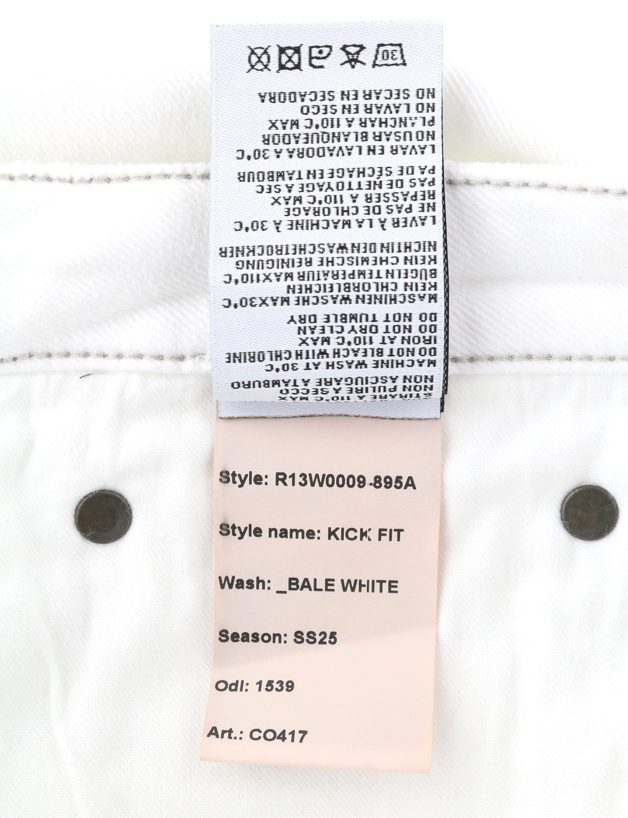 R13 Kick Fit Women Jeans 29 Bale White Slim Flared Cropped Ankle RRP499