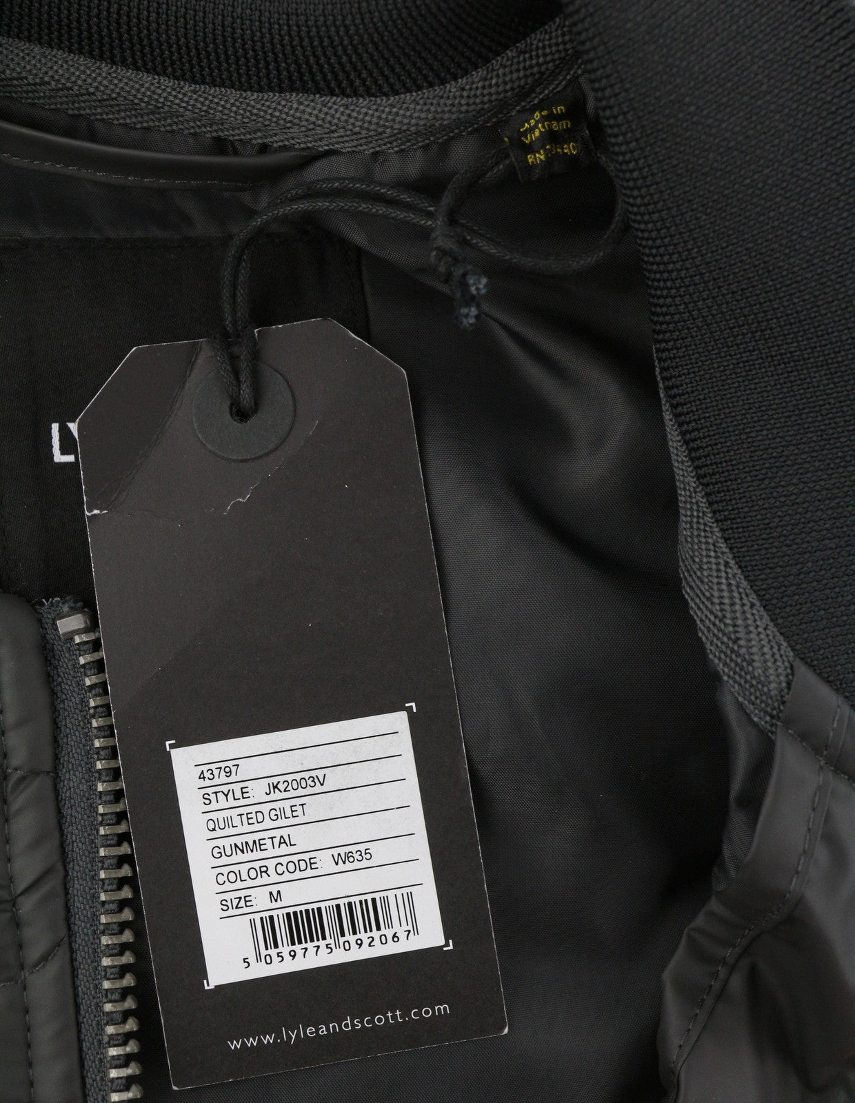 LYLE & SCOTT Men Waistcoat M Grey Quilted Padded Full Zip Bomber Vest RRP149