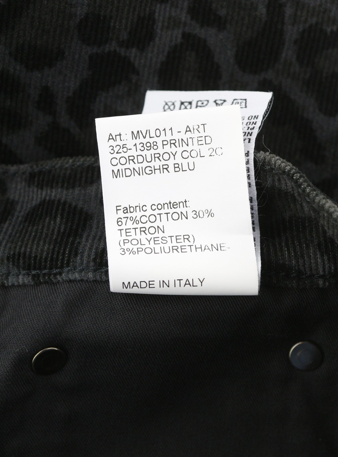 R13 High Rise Skinny Women Trousers 27 Midnight Leopard Corduroy Zip Fly Grey