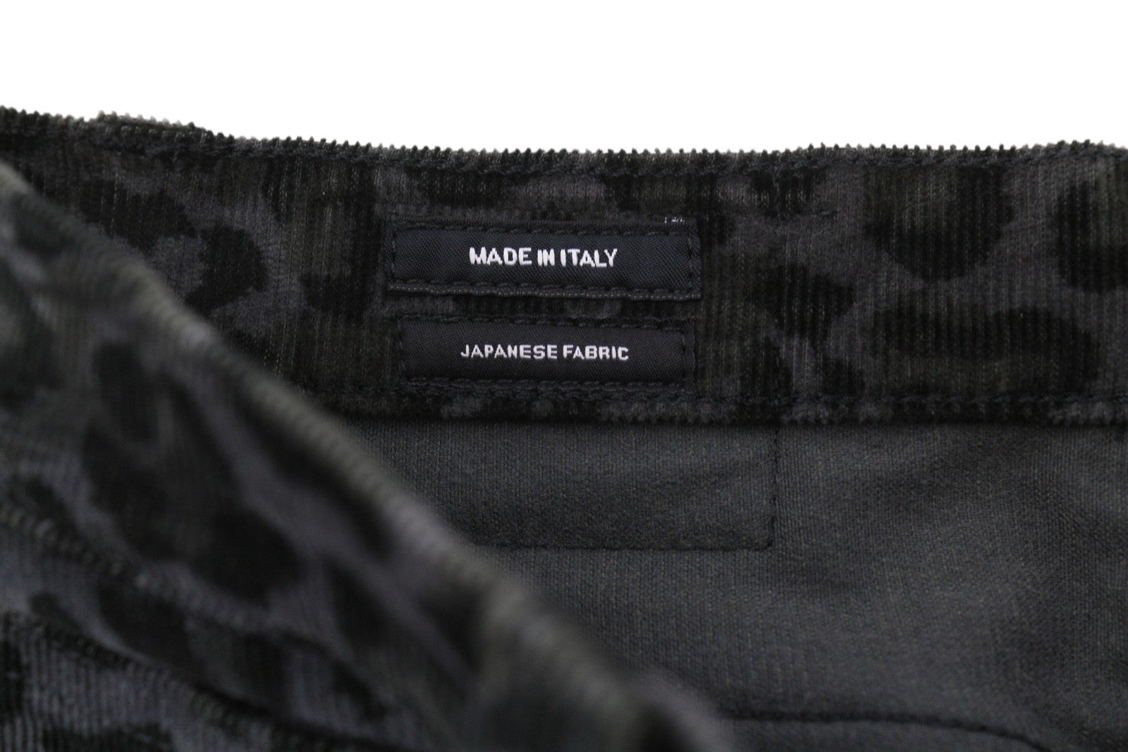 R13 High Rise Skinny Women Trousers 27 Midnight Leopard Corduroy Zip Fly Grey