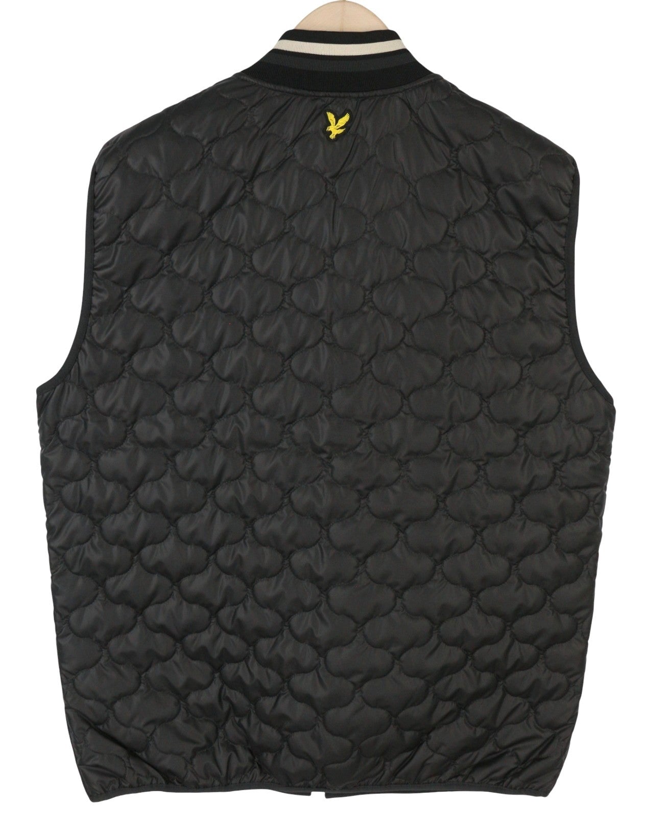 LYLE & SCOTT Men Waistcoat L Black Quilted Padded Full Zip Bomber Neck RRP149