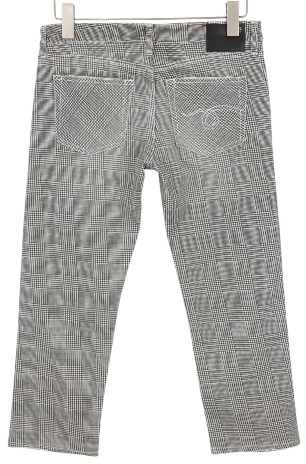 R13 Boy Straight Women Jeans 27 Printed Glen Plaid Cropped Ankle RRP499