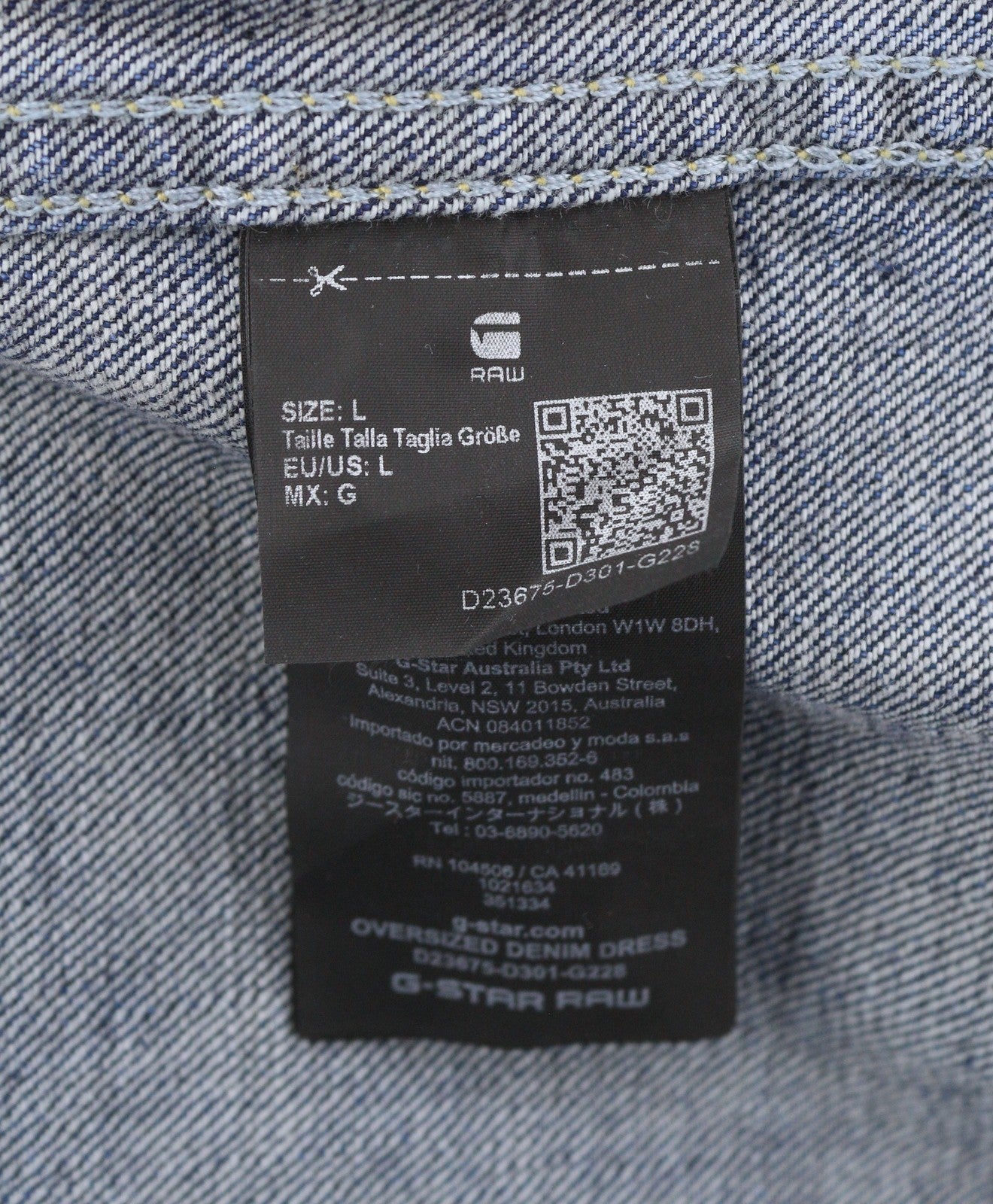 G-STAR Oversized Denim Women Dress L Blue Denim Patch Pocket Button-Up RRP179