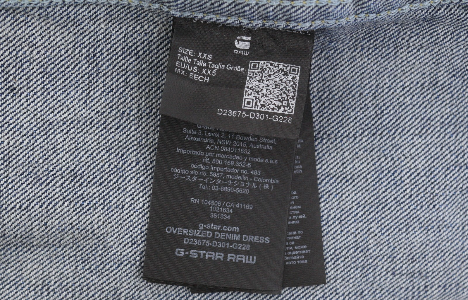 G-STAR Oversized Denim Women Dress 2XS Blue Denim Patch Pocket Button-Up RRP179