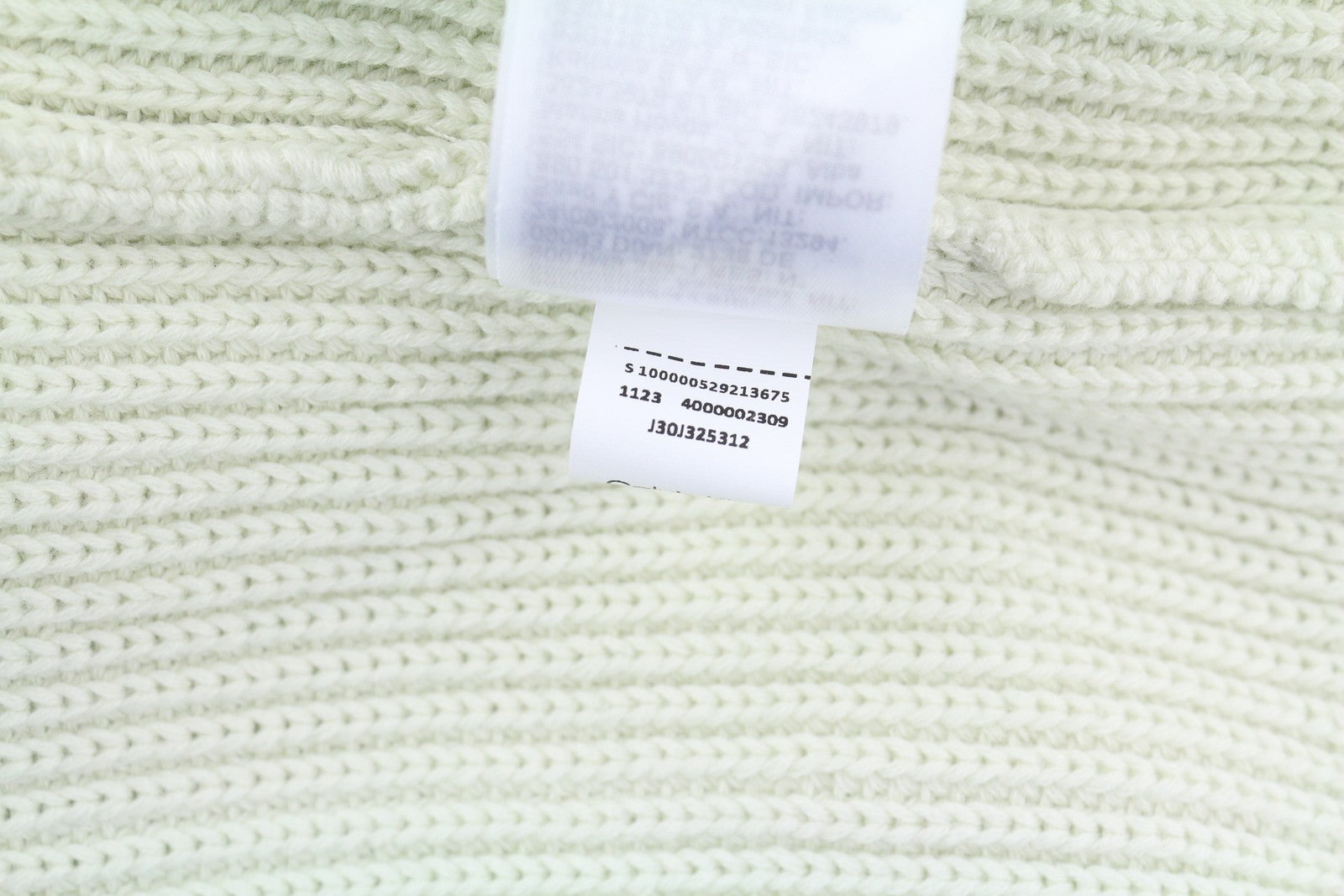 CALVIN KLEIN Stitch Blocking Men Jumper S Off White Stripe Knit Crew Pullover