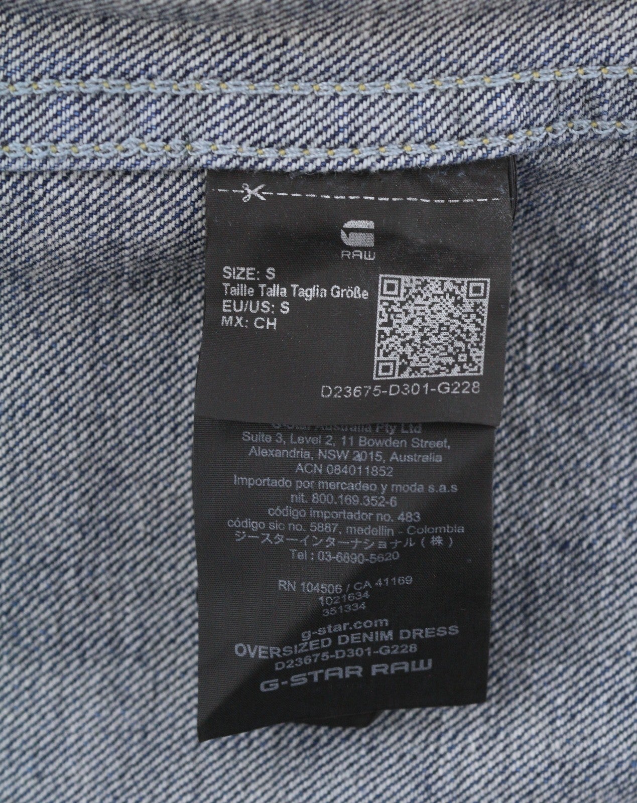 G-STAR Oversized Denim Women Dress S Blue Denim Patch Pocket Button-Up RRP179