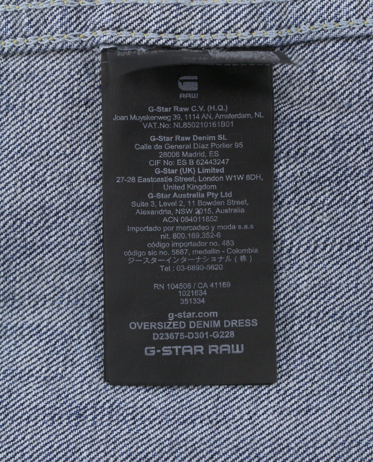 G-STAR Oversized Denim Women Dress S Blue Denim Patch Pocket Button-Up RRP179