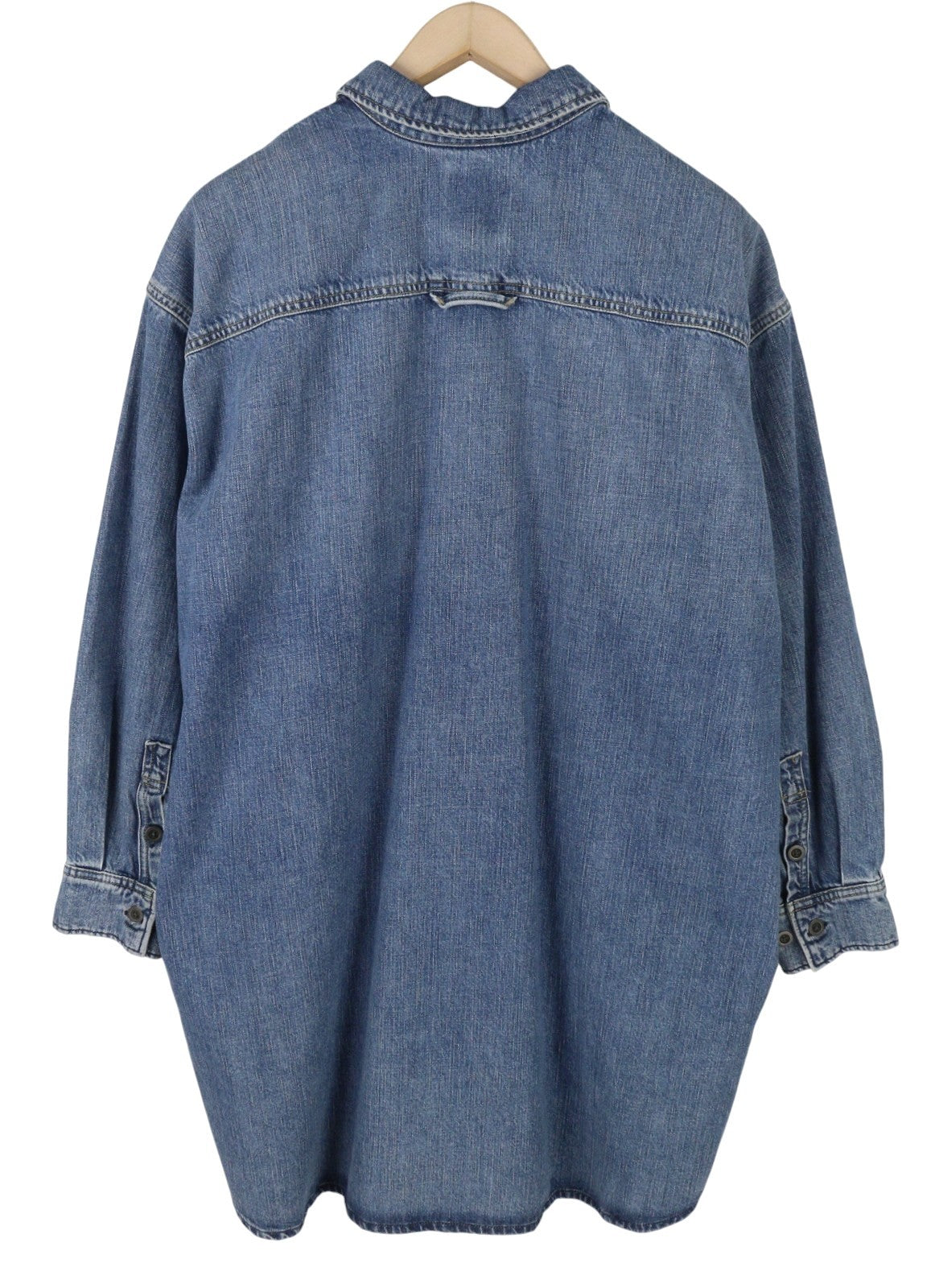 G-STAR Oversized Denim Women Dress L Blue Denim Patch Pocket Button-Up RRP179
