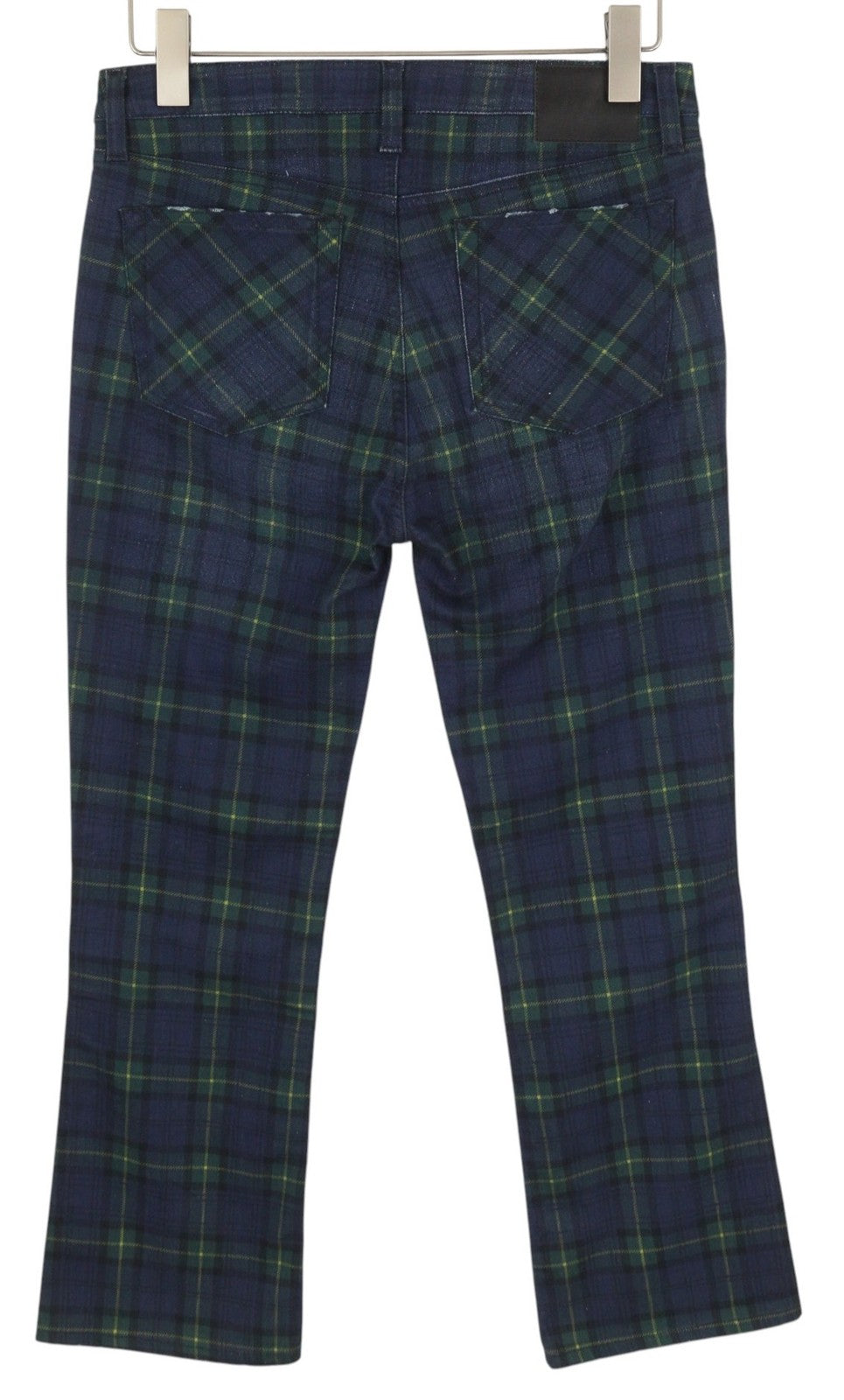 R13 Kick Fit Women Trousers 27 Printed Tartan Slim Straight Ankle RRP599