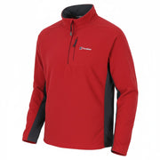 BERGHAUS Men Sweatshirt 2XL Red Fleece High Half Zip Neck Patch Pocket Pull On