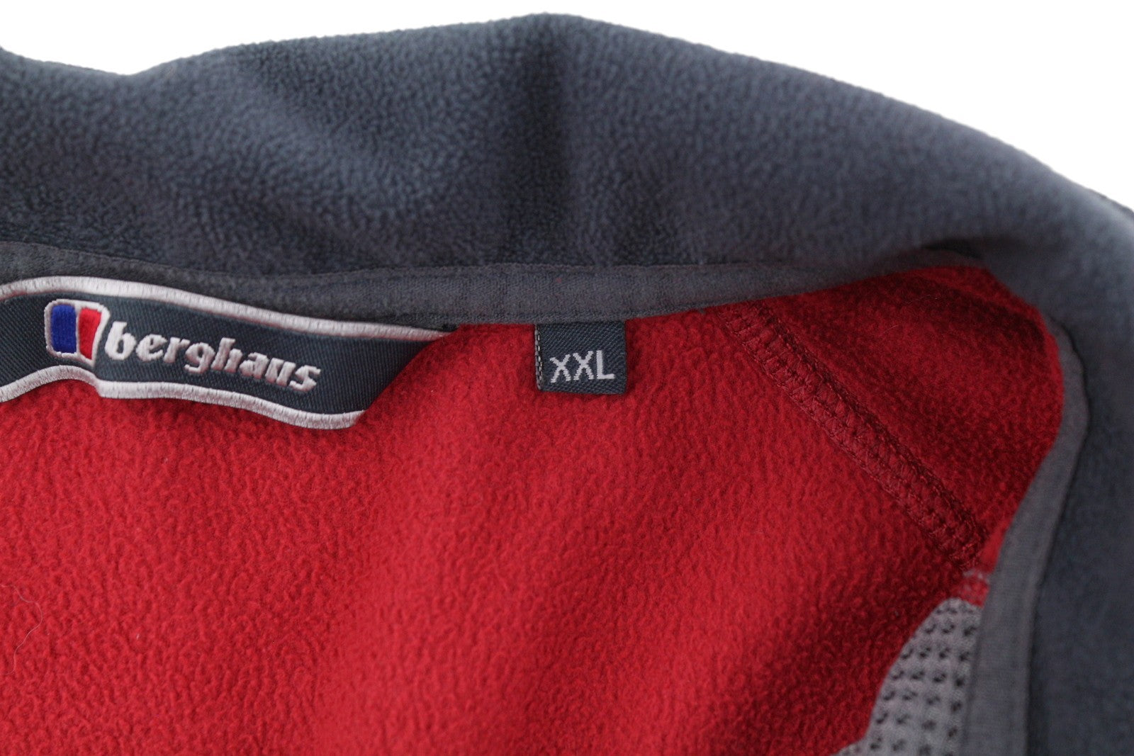 BERGHAUS Men Sweatshirt 2XL Red Fleece High Half Zip Neck Patch Pocket Pull On