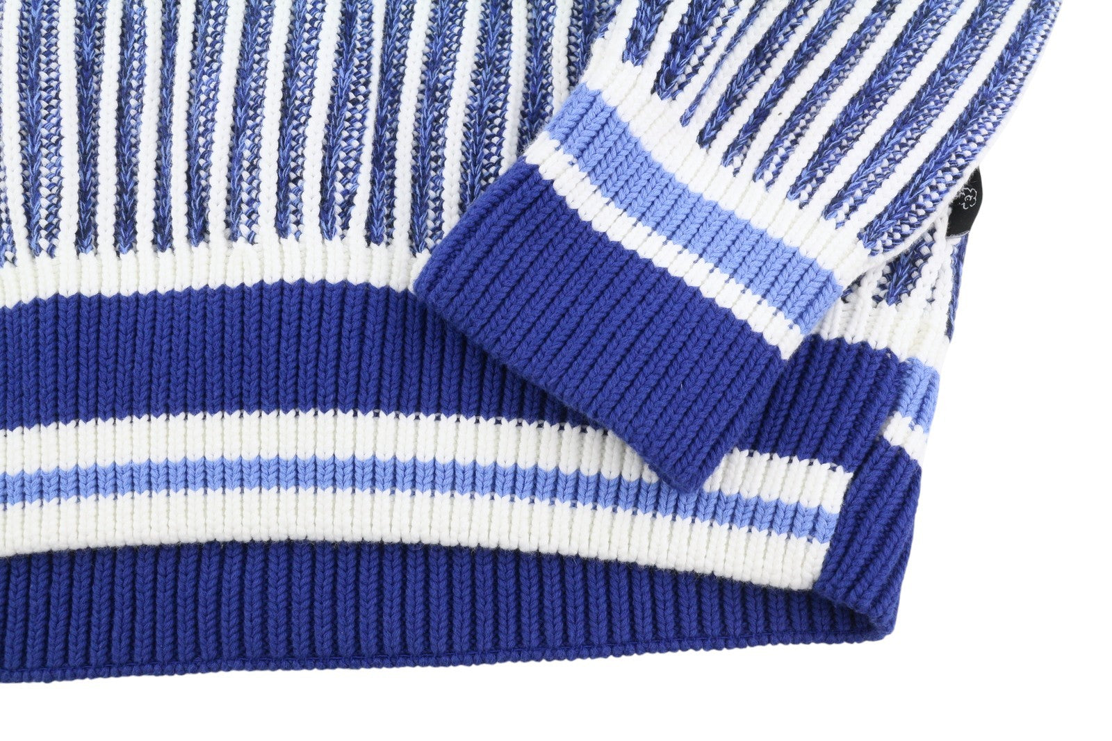 TED BAKER Men Jumper L Blue Patterned V-Neck Tight-Knit Pull On RRP225