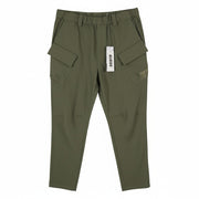 GUESS Men Trousers M Olive Green Elastic Waist Tapered Fit Mid Rise Cargo