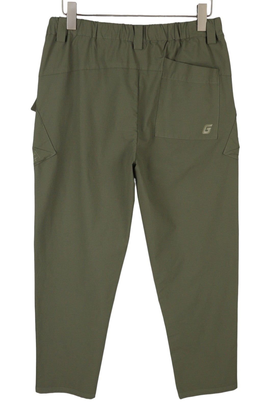 GUESS Men Trousers M Olive Green Elastic Waist Tapered Fit Mid Rise Cargo