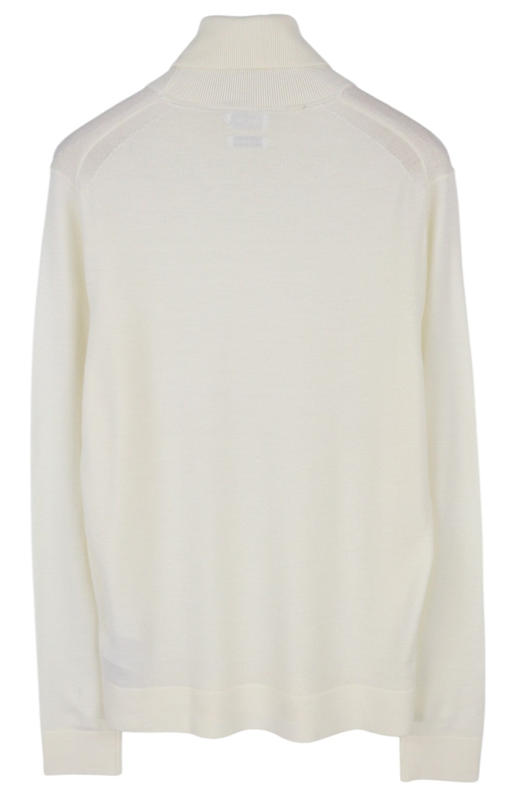 CALVIN KLEIN Merino Rws Turtle Men Jumper L White Knit Logo Pullover RRP129