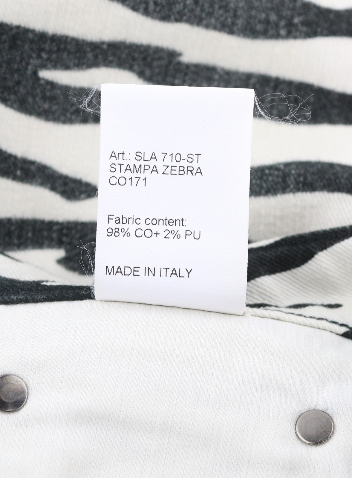 R13 Alison Skinny Women Jeans 27 Zebra Print Casual Zip Fly Denim Logo RRP599