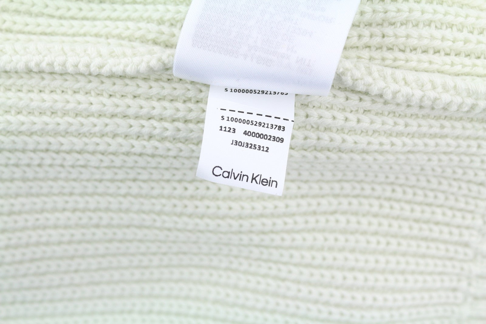 CALVIN KLEIN Stitch Blocking Men Jumper XS Off White Stripe Knit Crew Pullover