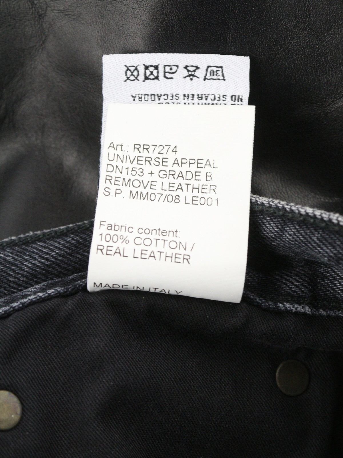 R13 Zip-Off Axl Slim With Leather Legs Women Jeans 27 Stone Black Denim RRP999