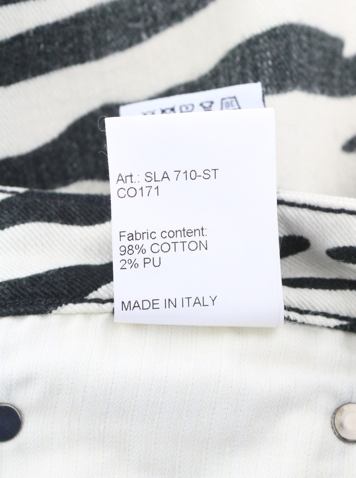 R13 Alison Skinny Women Jeans 27 Zebra Print Casual Zipper Denim Logo RRP599