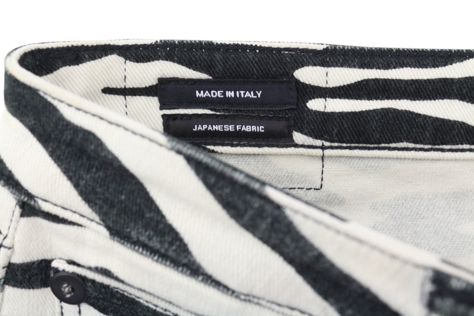 R13 Alison Skinny Women Jeans 27 Zebra Print Casual Zipper Denim Logo RRP599