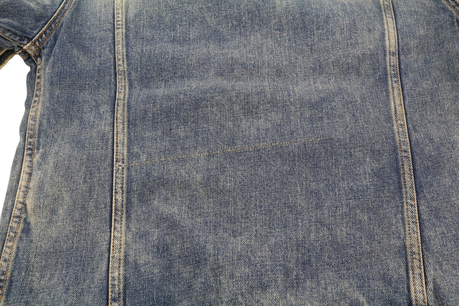 NUDIE JEANS Billy Men Jacket M Shimmering Indigo Washed Denim Distress Logo