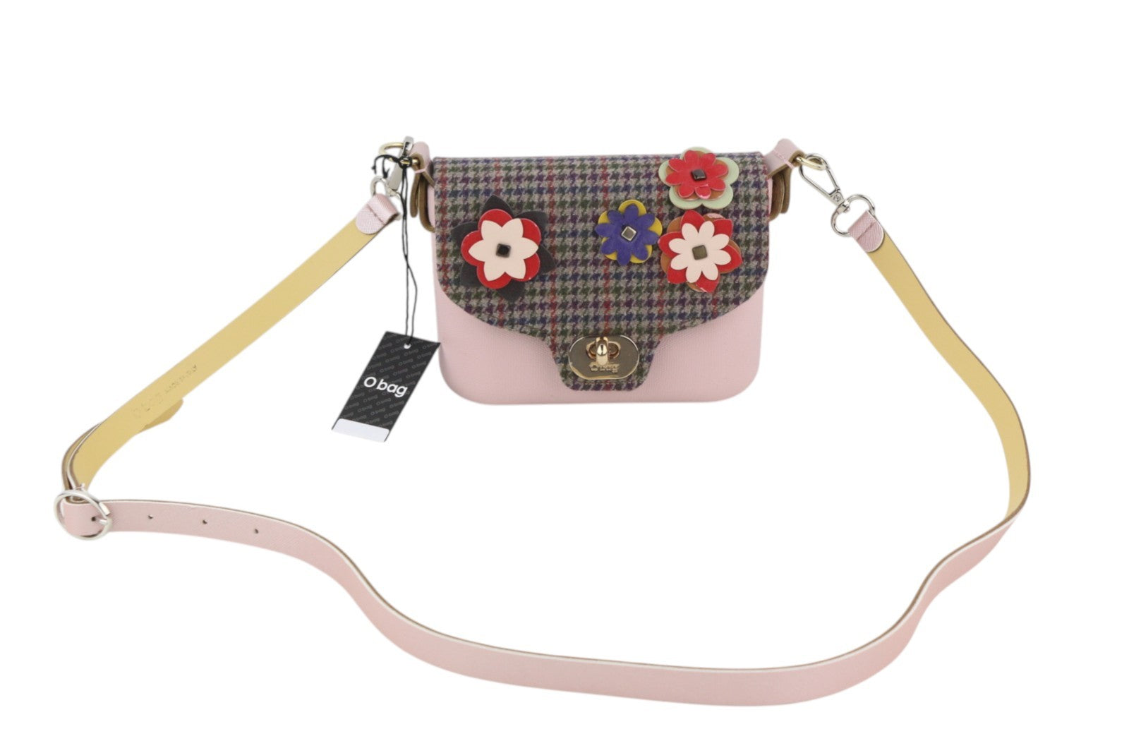 O BAG Micro Pocket Mix Women Bag OS Pink Floral Strap Small Crossbody Pouch