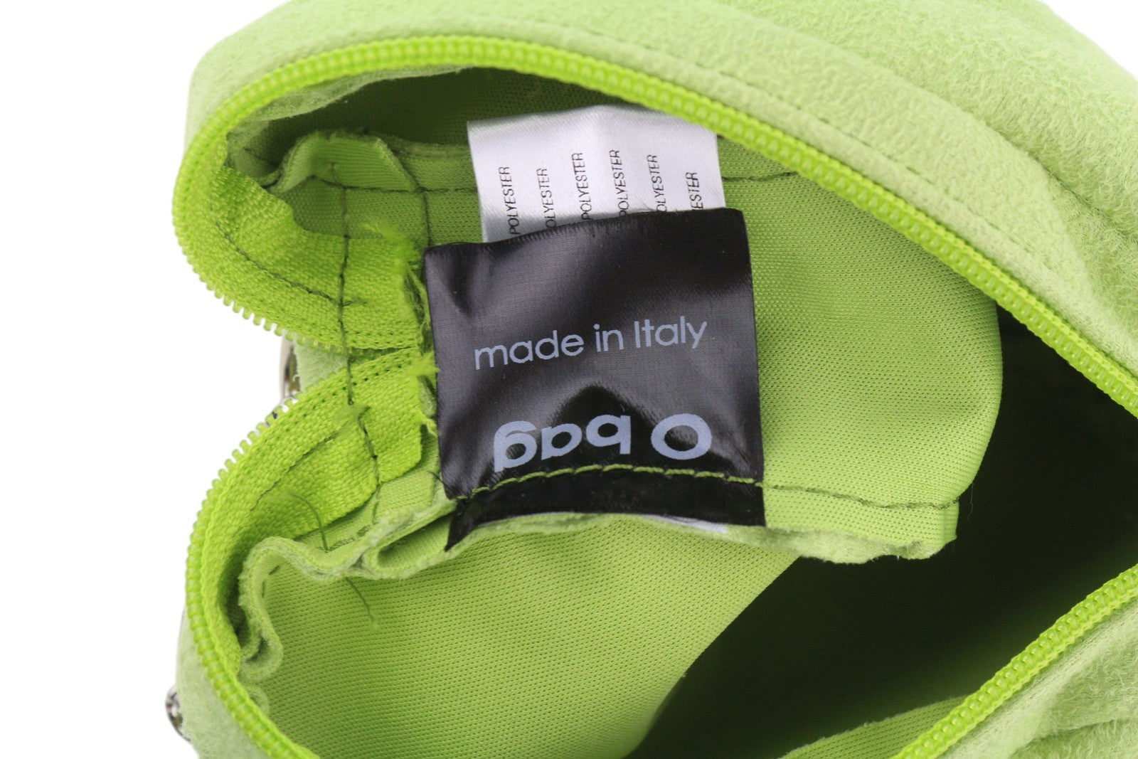 O BAG Extra Pocket Women Bag OS Green Faux Suede Silver Chain Crossbody