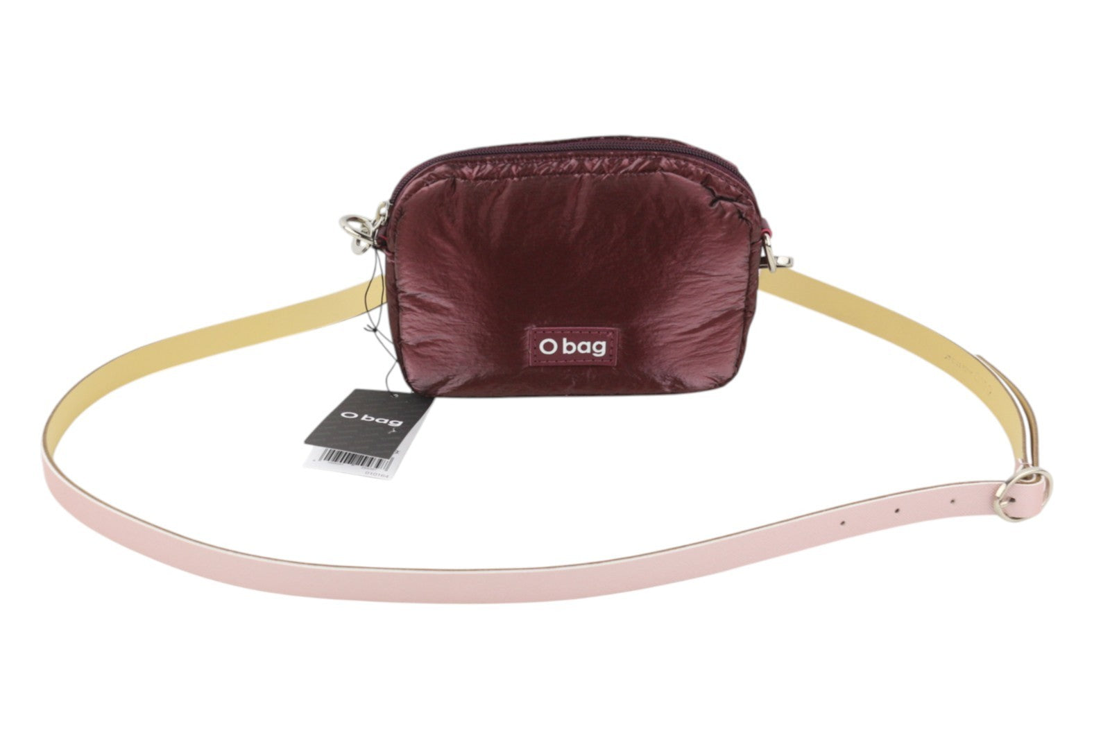 O BAG Extra Pocket Women Bag OS Burgundy Zip Closure Adjustable Crossbody Strap