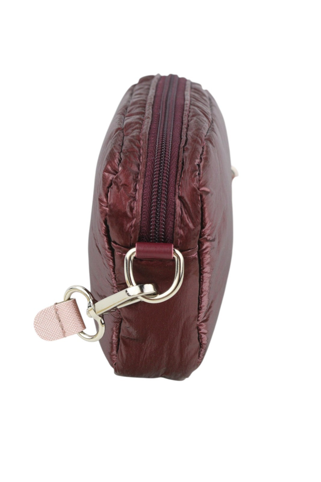 O BAG Extra Pocket Women Bag OS Burgundy Zip Closure Adjustable Crossbody Strap