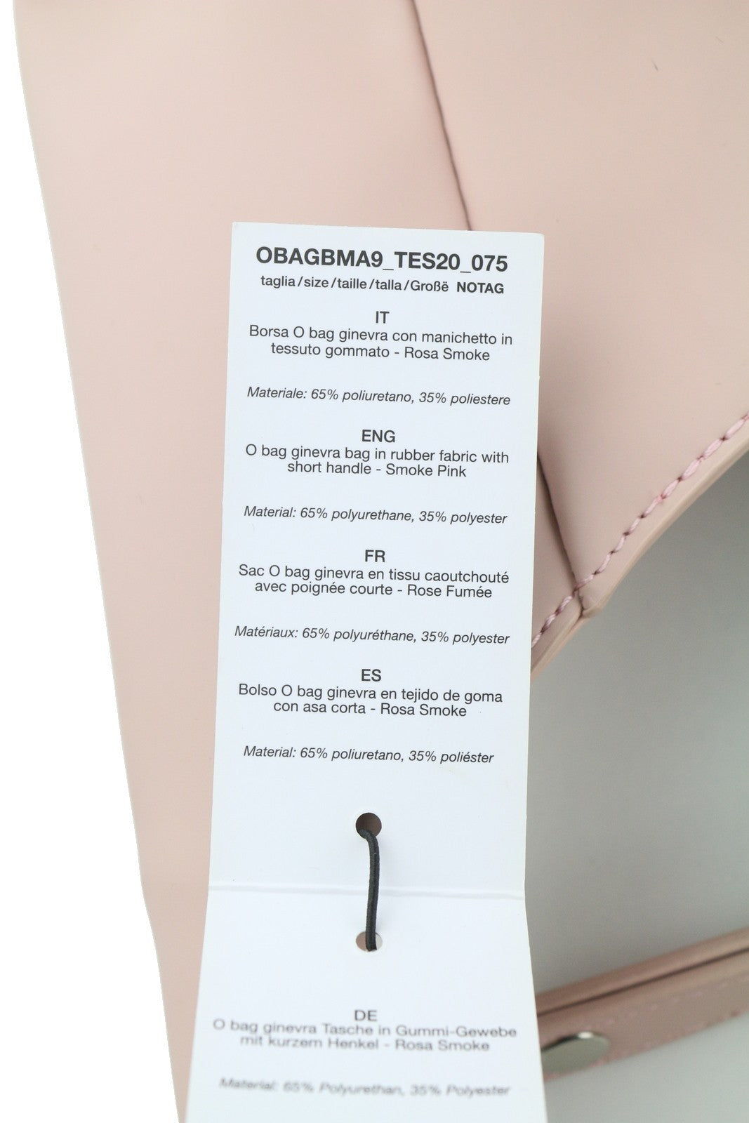 O BAG Ginevra Women Bag OS Light Pink Lined Hobo Crossbody Magnetic Closure