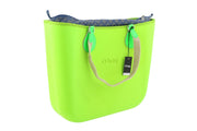 O BAG Armenia Women Bag OS Neon Green Inner Pouch Double Handle Tote Logo