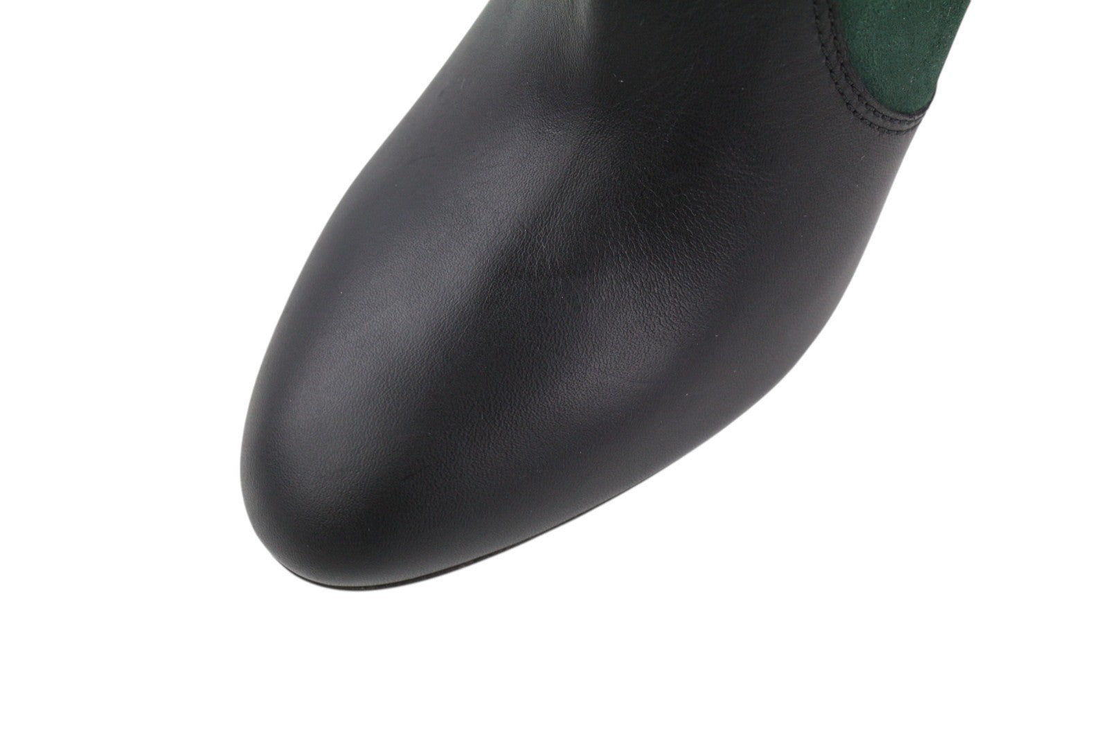 EMPORIO ARMANI Women Boots EU37 Black Suede Leather Almond Toe Cowboy Mid Top