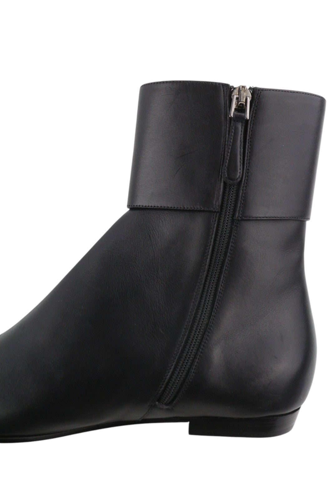 EMPORIO ARMANI Women Shoes EU37 Black Leather Pointed Toe Ankle Zip Closure