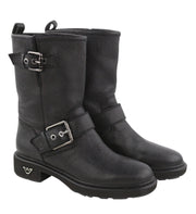 EMPORIO ARMANI X3N144 Women Boots EU37 Black Leather Buckle Ankle RRP359