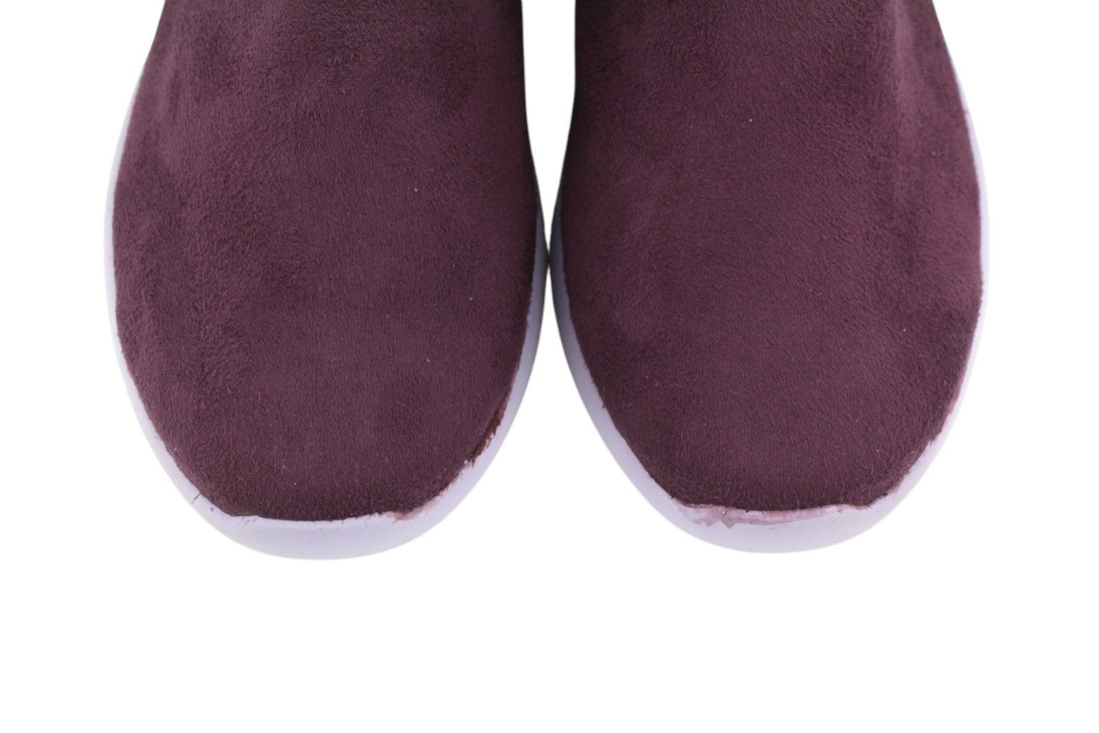 ARMANI EXCHANGE Women Shoes EU37 Burgundy Suede Leather Almond Toe Knee High