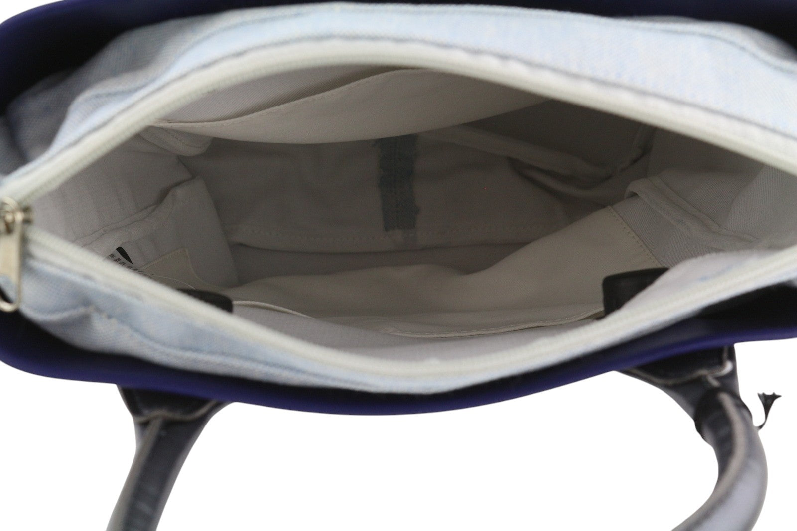 O BAG Chic Women Bag OS Blue Mini Square Tote Double Handles Inner Bag