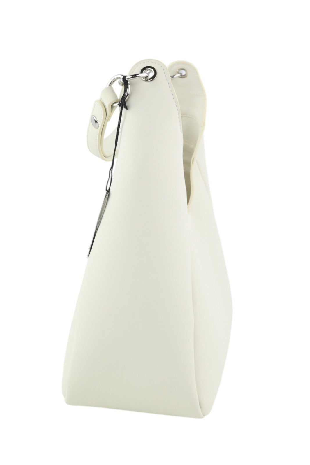 O BAG Ginevra Women Bag OS White Lined Hobo Crossbody Magnetic Closure Casual