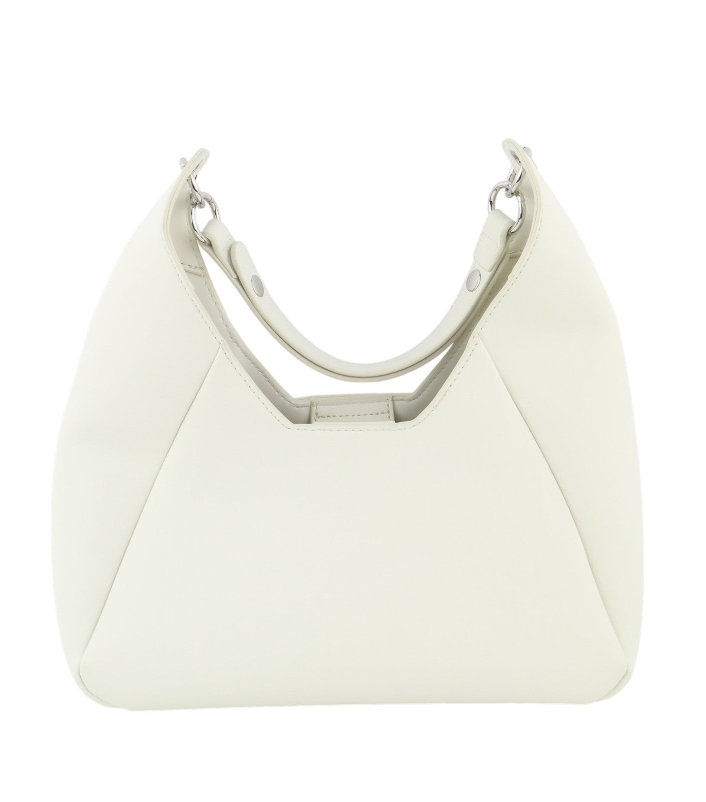 O BAG Ginevra Women Bag OS White Magnetic Close Lined Hobo Crossbody Logo