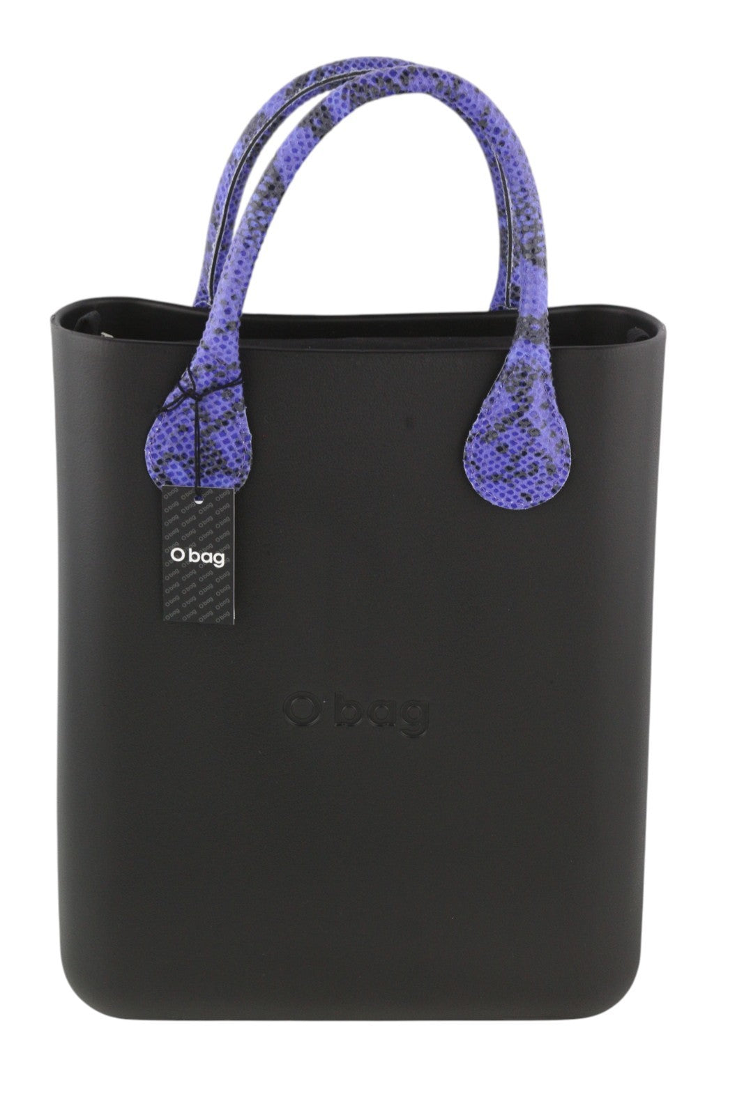 O BAG Chic Women Bag OS Black Purple Inner Bag Double Handle Square Tote